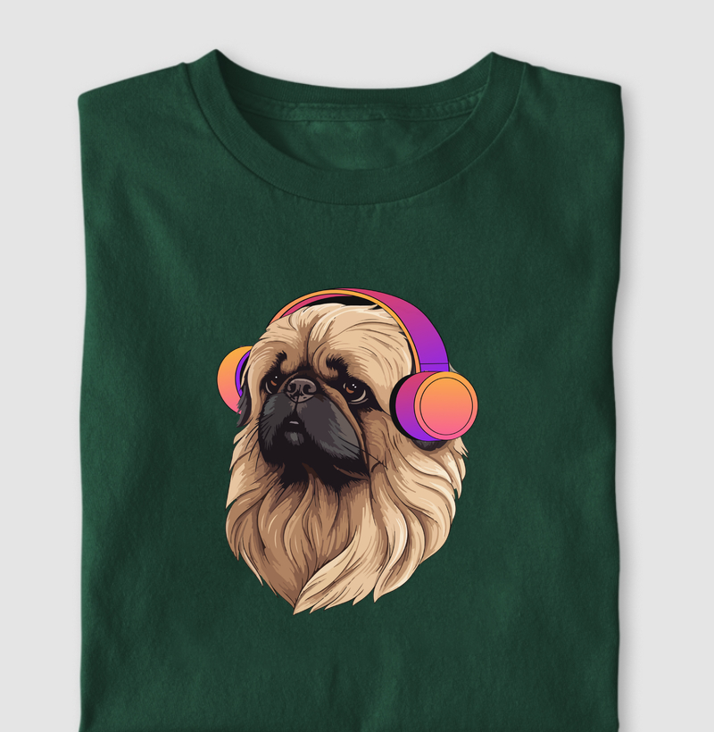 Pequinês de phone de ouvido