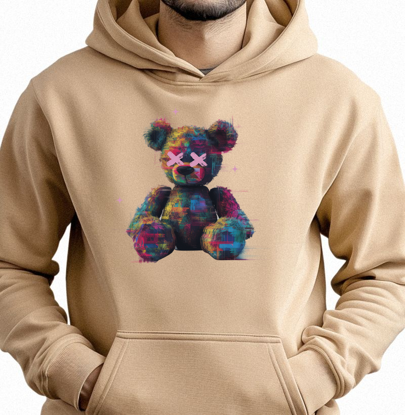 Urso Pixelado: Moletom com Bolso - Estilo Moderno e Criativo