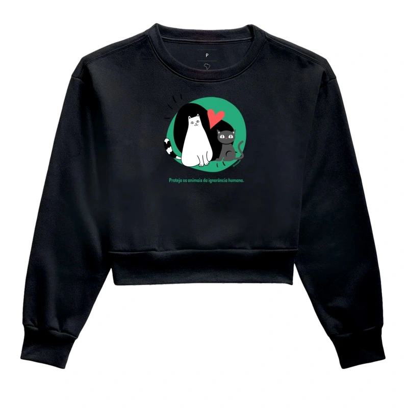 #026 - Proteja os animais - Moletom Cropped