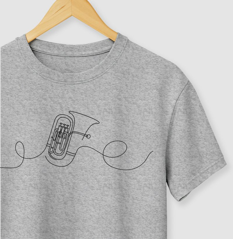 Camiseta Minimalista Tuba Linha Contínua