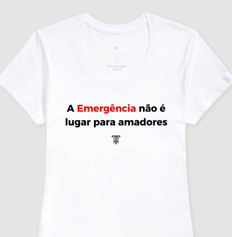 T-Shirt EMERGÊNCIA (branca) Feminina