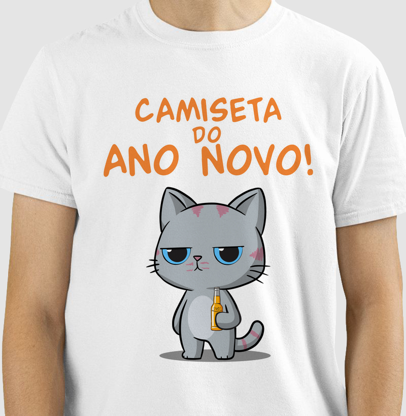 Camiseta Gato Sincero Ano Novo