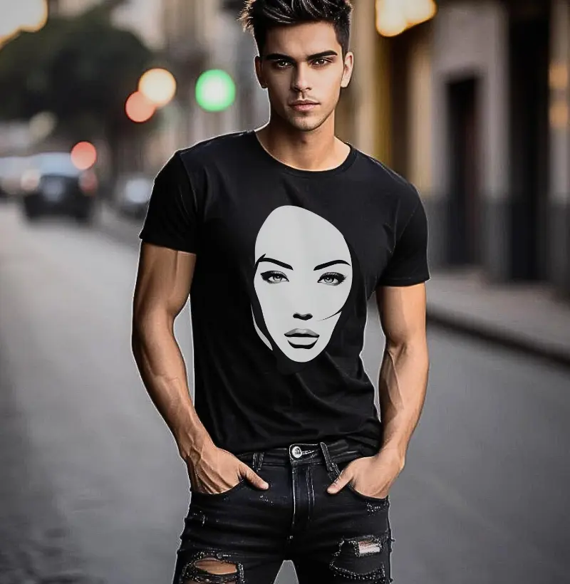 Camiseta Reserva Ink - Rosto em Close Mulher Minimalista