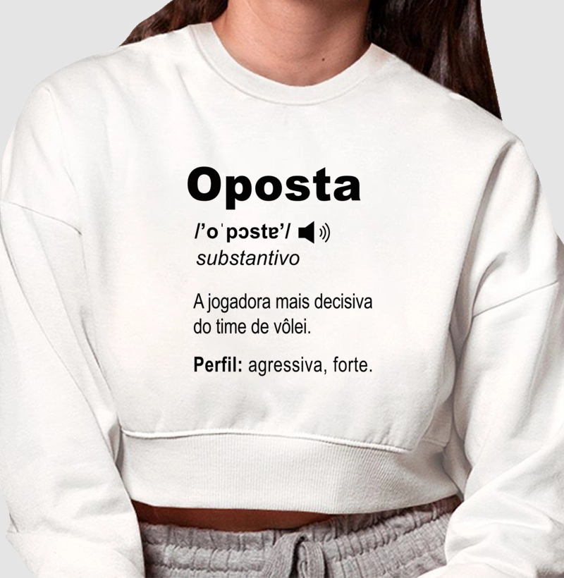 Moletom Cropped Oposto Voleibol