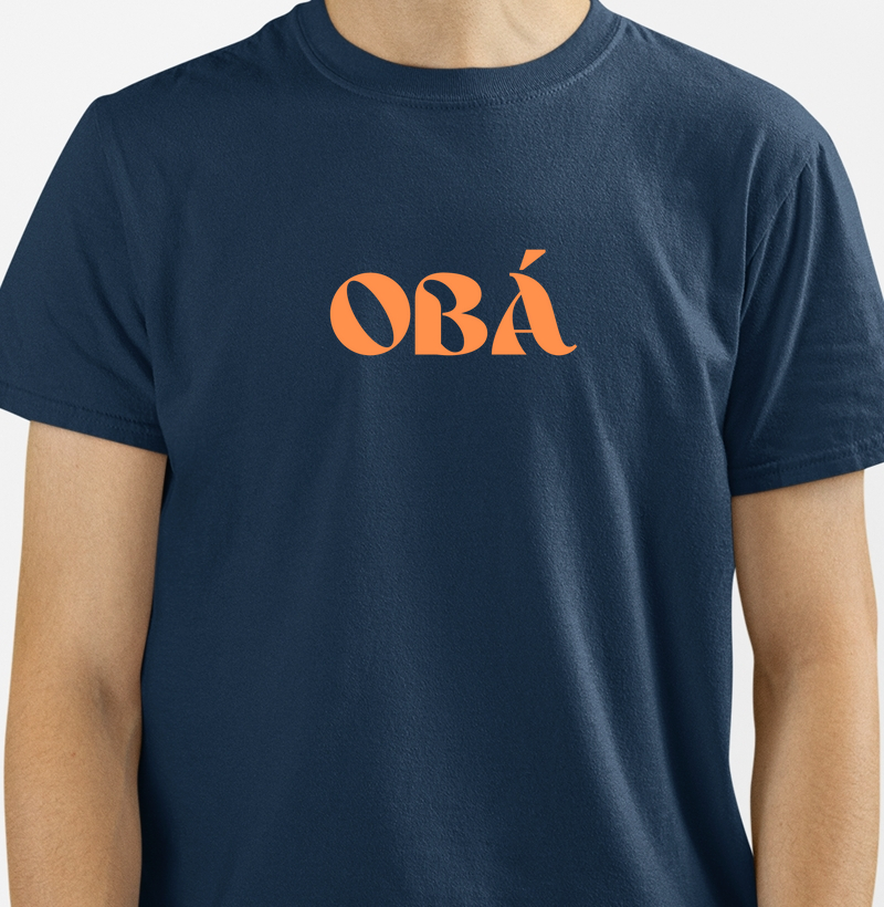 Camiseta Masculina de Algodão Obá - Força e Determinação