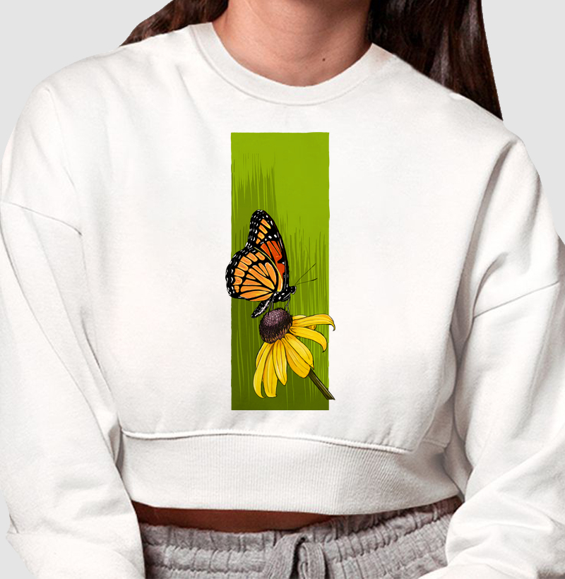 Cropped Moletom Borboleta