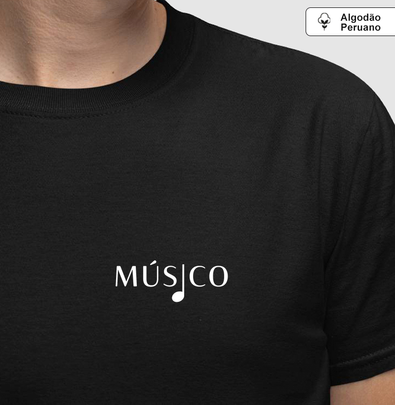 T-shirt Músico Minimalista Algodão Peruano