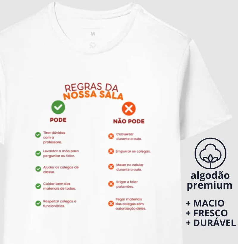 Camiseta Regras da Sala de Aula