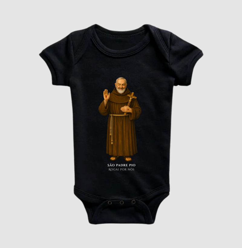 Camiseta Católica - São Padre Pio - Rogai por nós