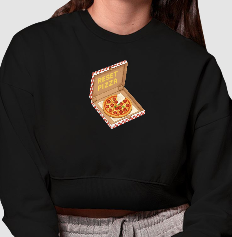 Cropped Moletom Reset Pizza Reset8Bit