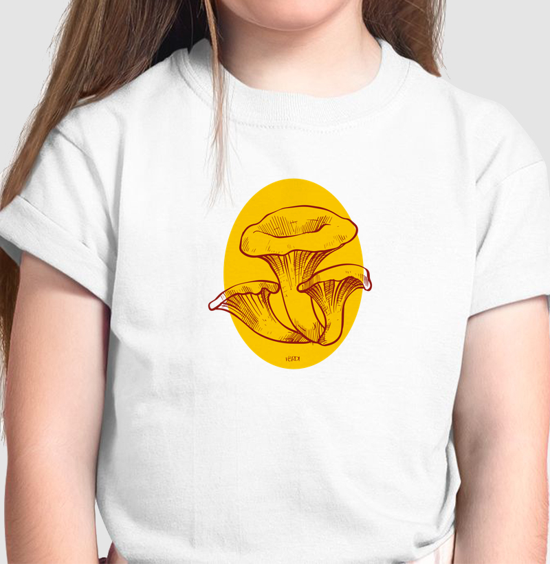 Cogumelos fundo amarelo