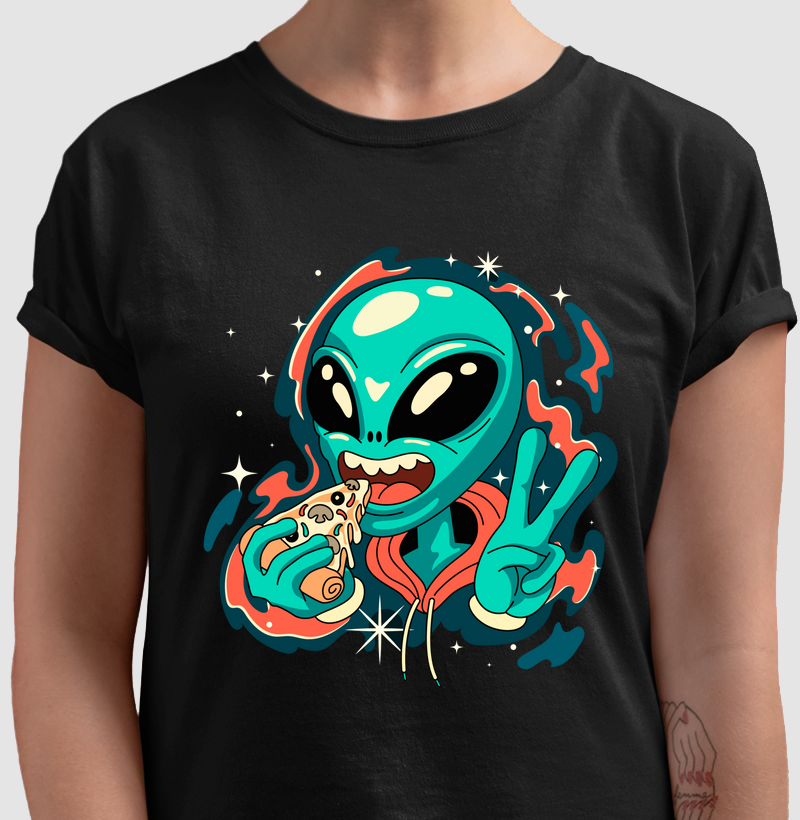 Camisa Alien Pizza