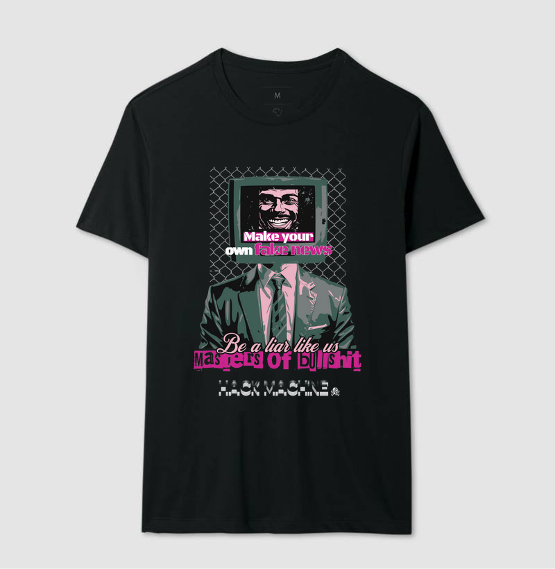 Camiseta "Masters of Bullshit" Coleção Ctrl+Narrative™ – Hack Machin