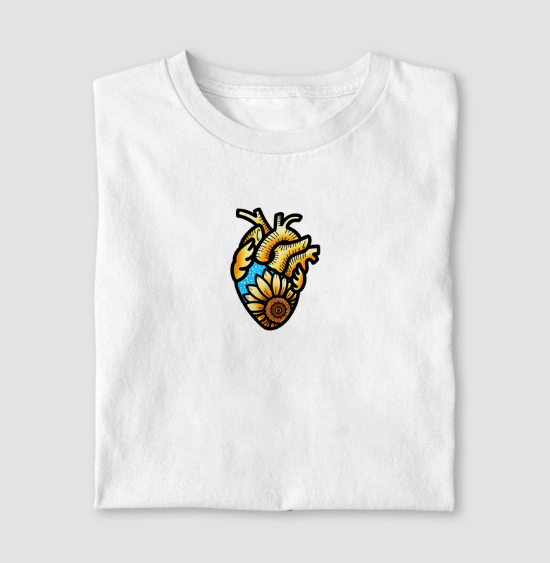 Camiseta Coração Girassol