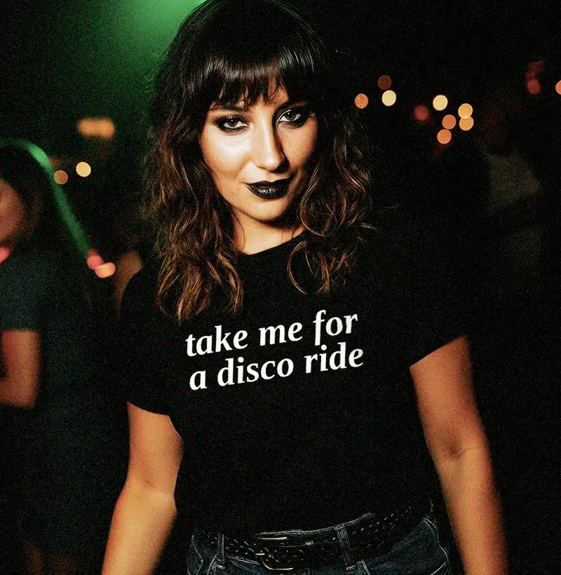 take me for a disco ride | camiseta de algodão pima premium