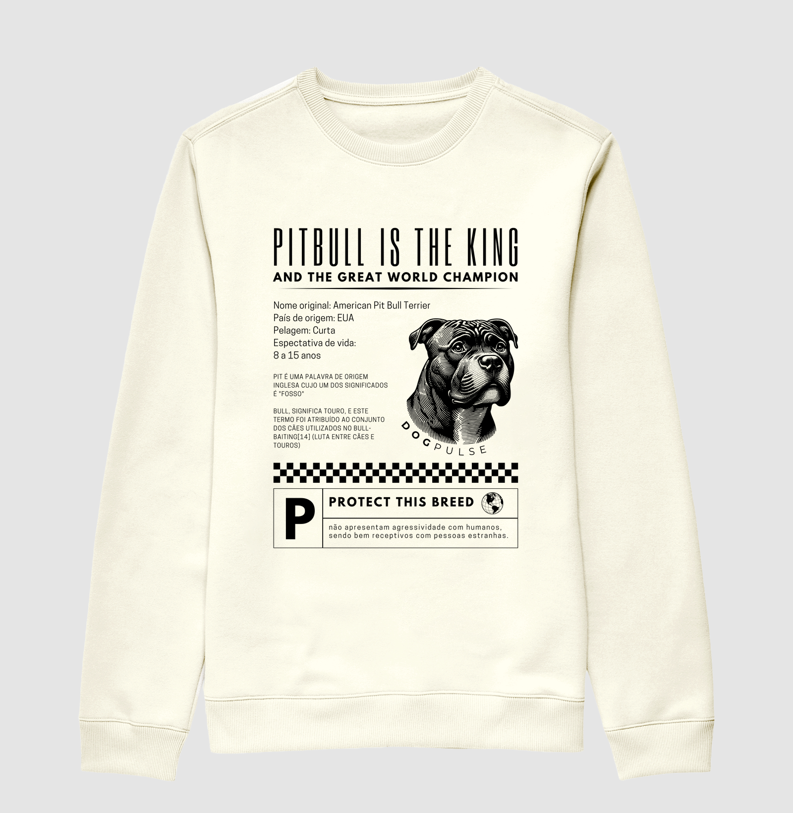 Suéter Moletom Dog Pulse Pitbull Is The King – Heart of a Lion