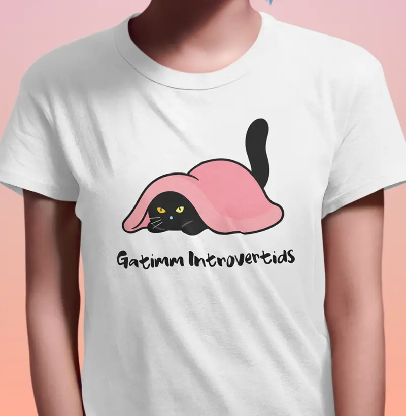 Camisetas Gatim Introvertds: Celebre sua Natureza Reservada com Estilo!