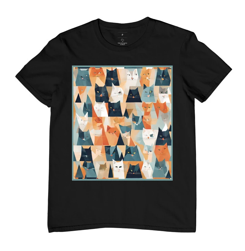 Camiseta Reserva Ink - Gatos Geométricos