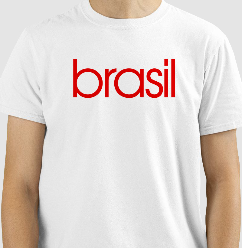 Camiseta Masculina Brasil Estampa Vermelha