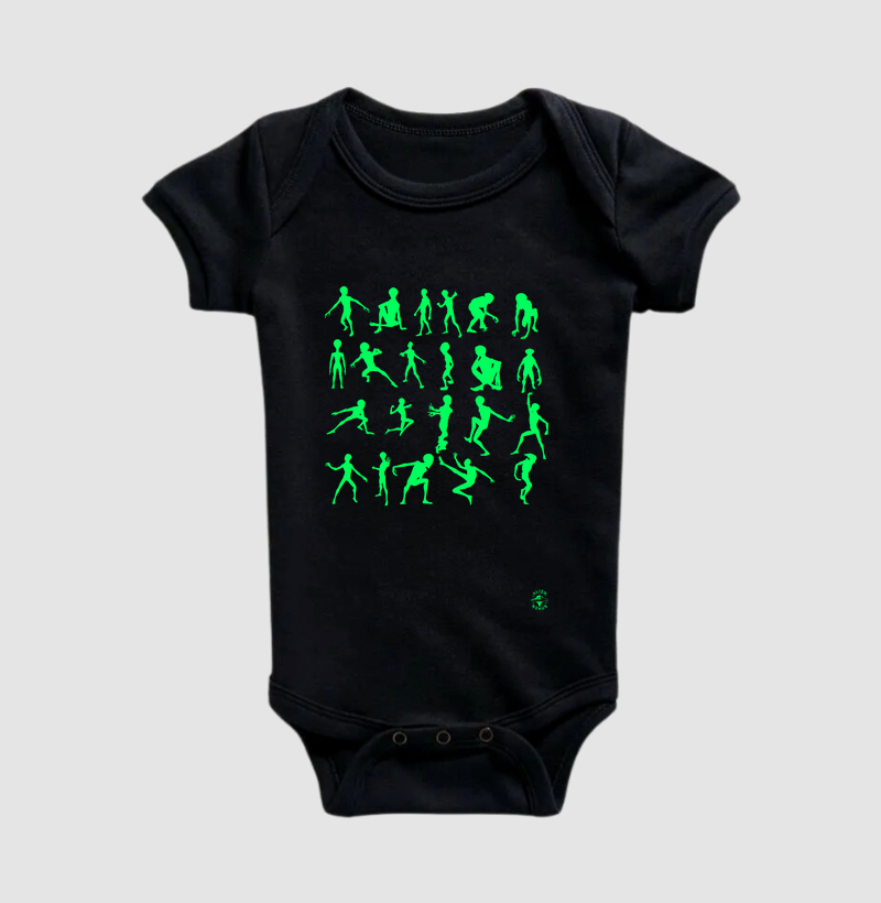 Body Infantil Neon Aliens