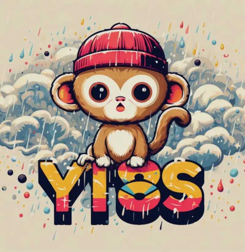 Cute Monkey In the Sky
