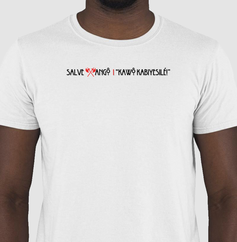 Camiseta Xangô Kawô Kabiyesilé Sombreada Branca