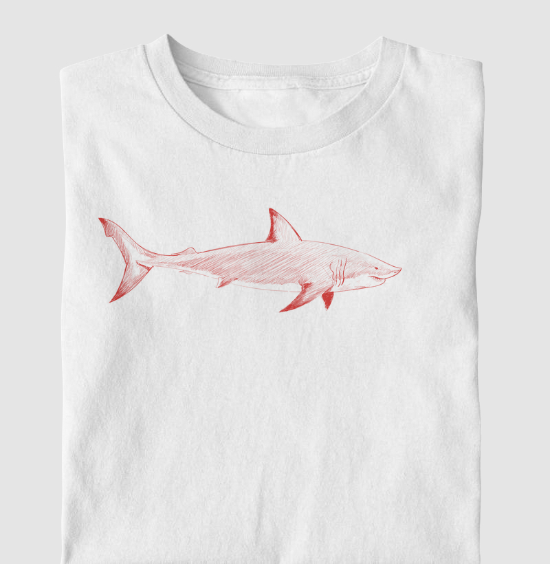 Red shark sketch illustration