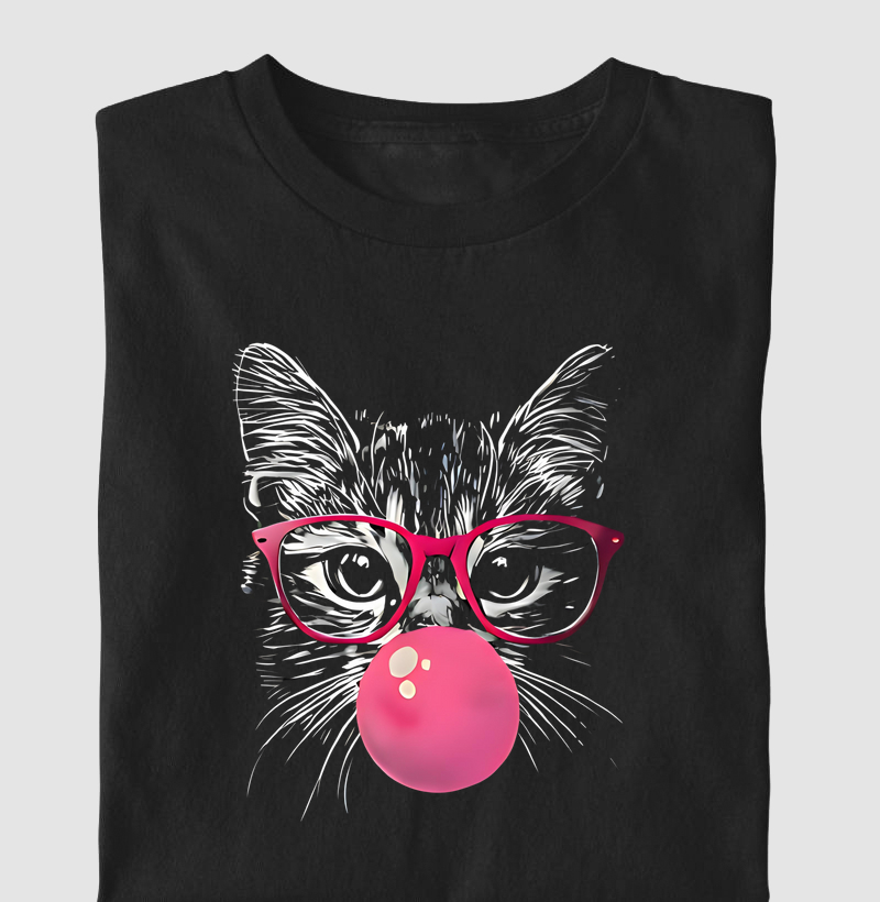Gato com chiclete