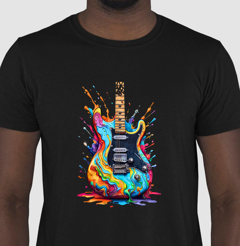 Camisa "guitarra com tinta"