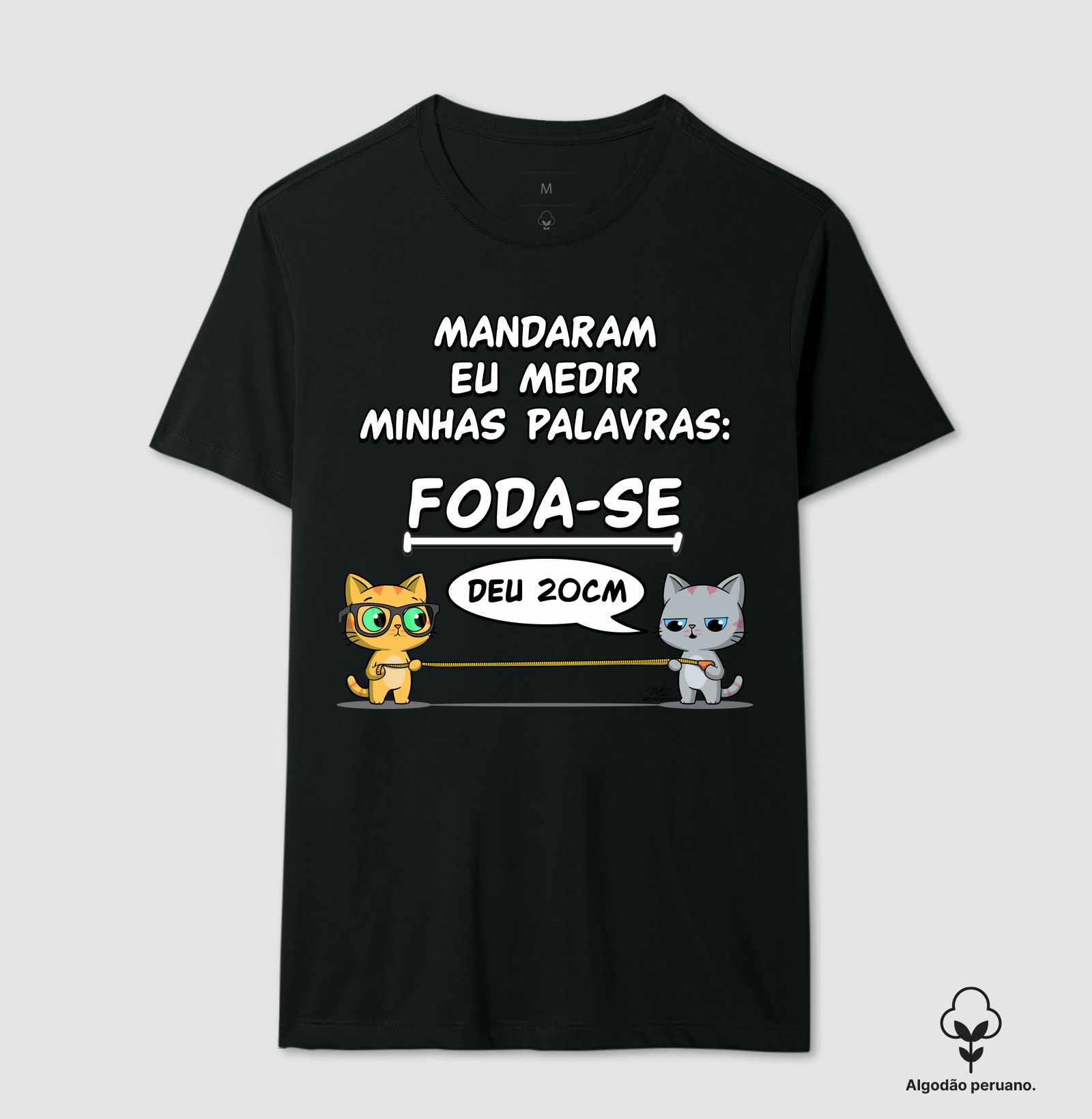 Camiseta Gato Sincero Medir Palavras