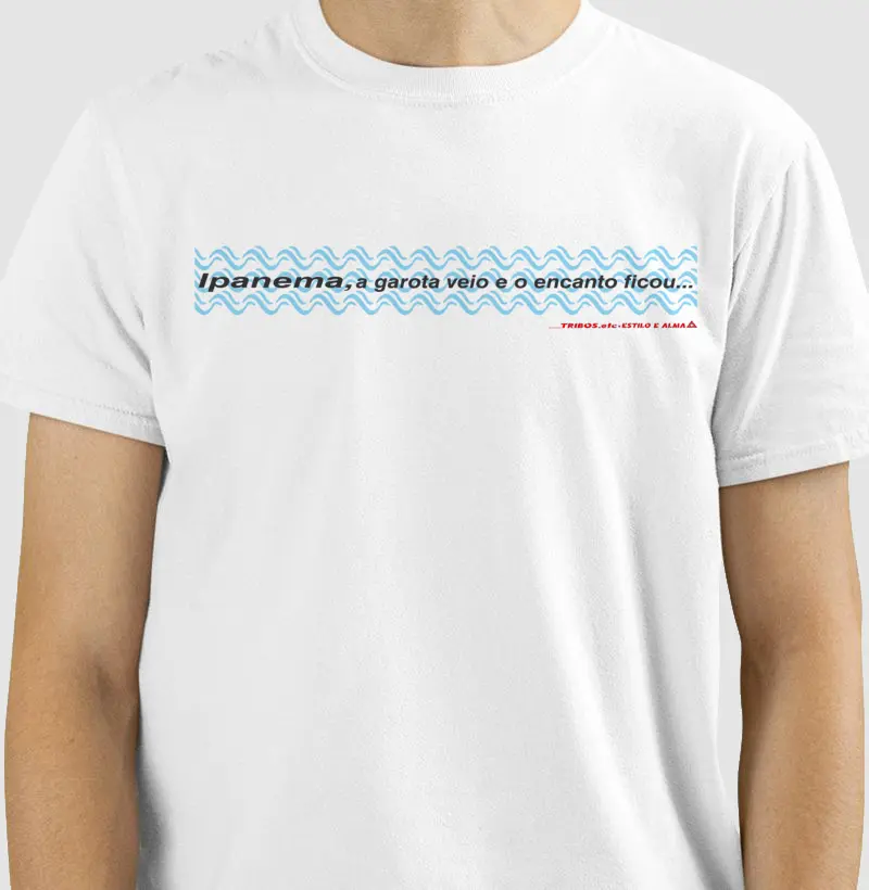 CAMISETA RESERVA.INK MASCULINA E FEMININA TRIBOS.etc MINIMALISTA IPANEMA, A GAROTA VEIO E O