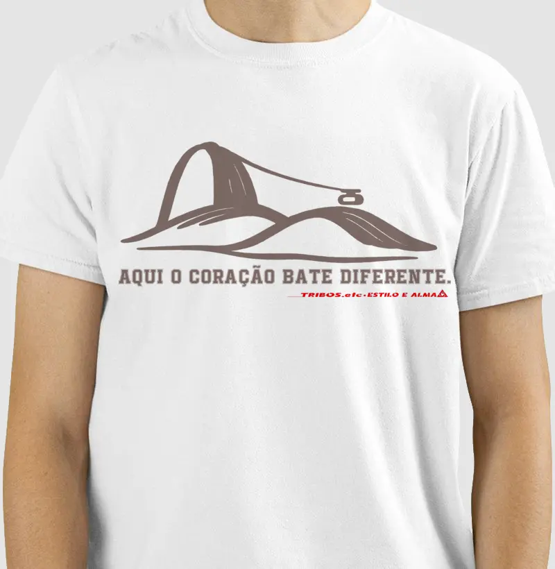 CAMISETA RESERVA.INK MASCULINA E FEMININA TRIBOS.etc MINIMALISTA IPANEMA, AQUI O CORAÇÃO BATE DIFERENTE