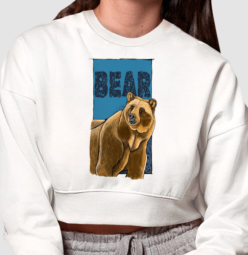 Cropped Moletom Urso