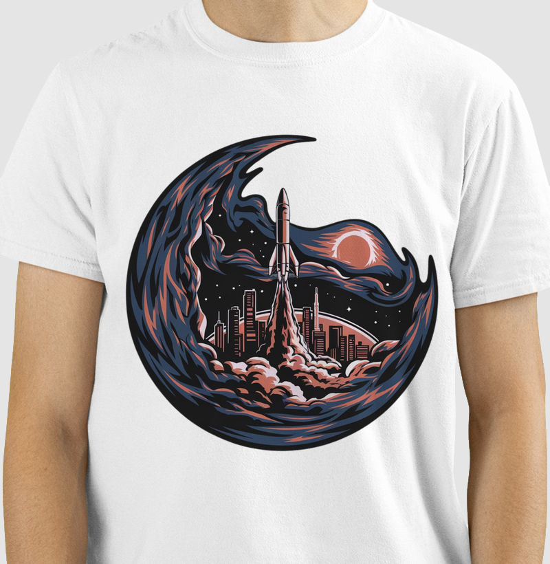 Camiseta Lançamento do Foguete | Sci-Fi Vintage