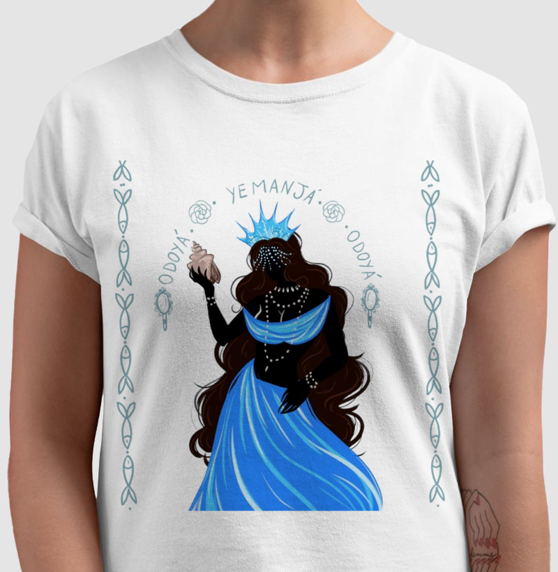 Camiseta Odoyá Yemanjá 100% algodão