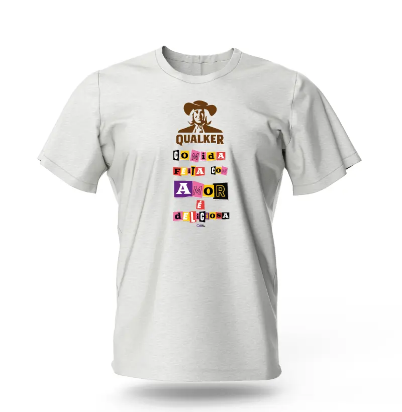 Camisa com Frase - Qualker comida feita com amor é deliciosa