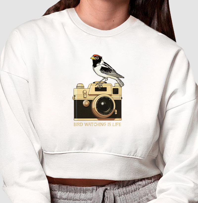 Bird Watching is Life - Moletom Cropped