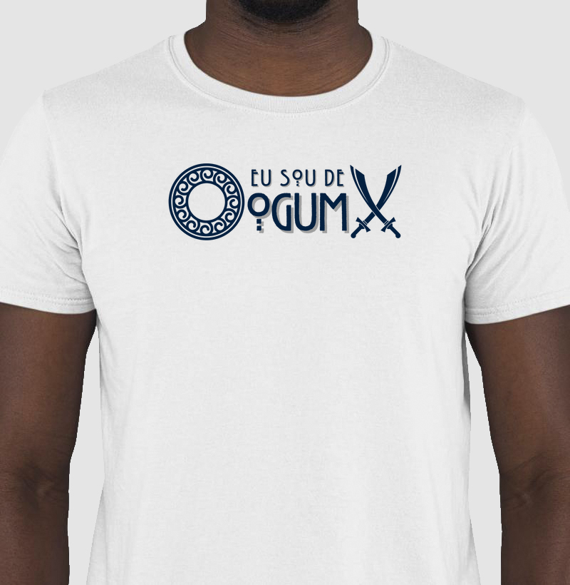 Camiseta Sou de Ogum Sombreada Branca Masc.
