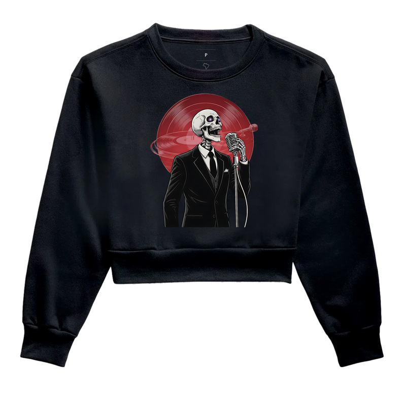 Skeleton Singer | Cropped Manga Longa