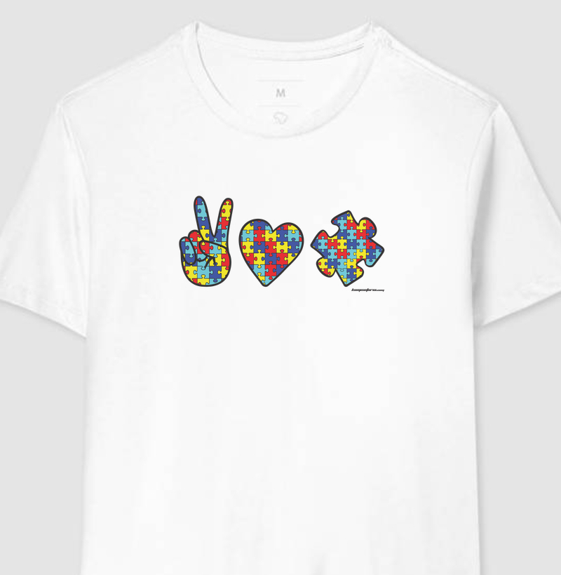 Camiseta Premium | Paz, Amor e Autismo
