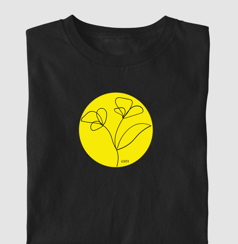 Flor estilizada fundo amarelo
