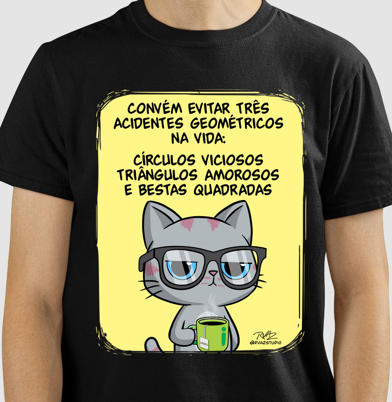 Camiseta Gato Sincero Geometria