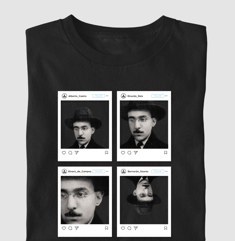 Camiseta - Fernando Pessoa Heterônimos no Instagram