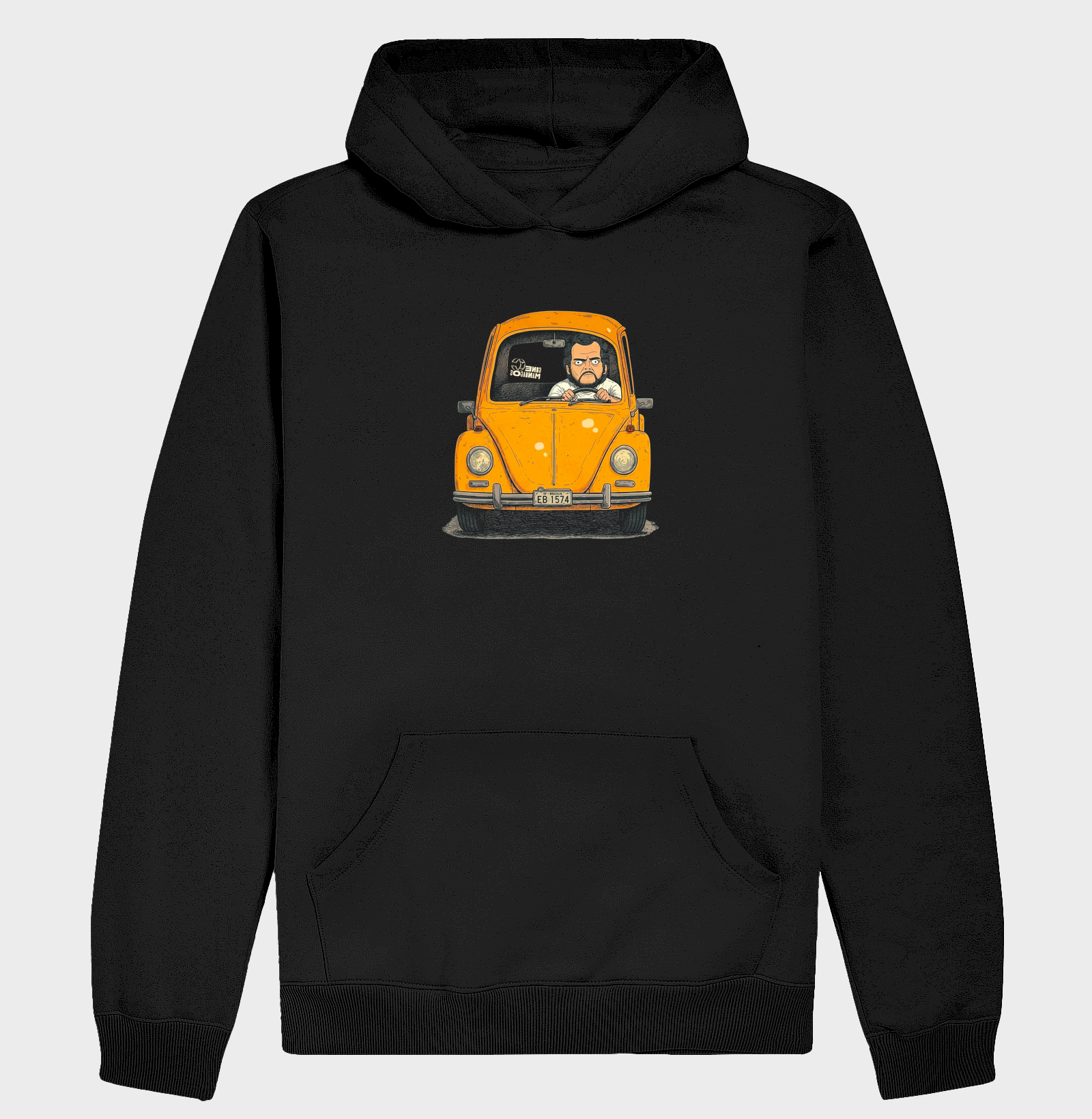 Agente Secreto — Fusca Amarelo (Frontal)