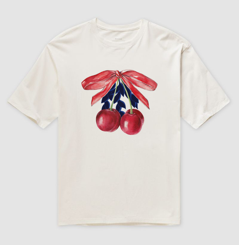 T-shirt laço e cereja
