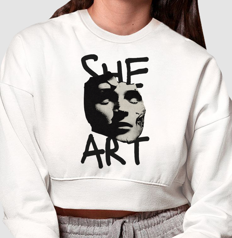 Moletom cropped - SHE IS ART