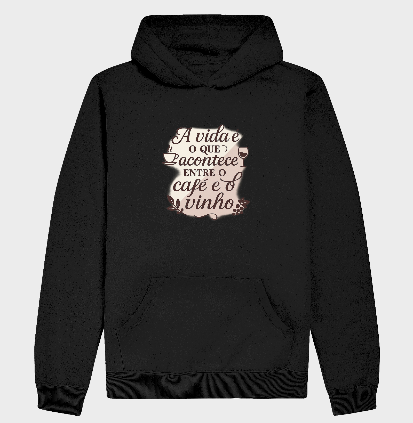 Camiseta A Vida é o que acontece entre o Café e o Vinho
