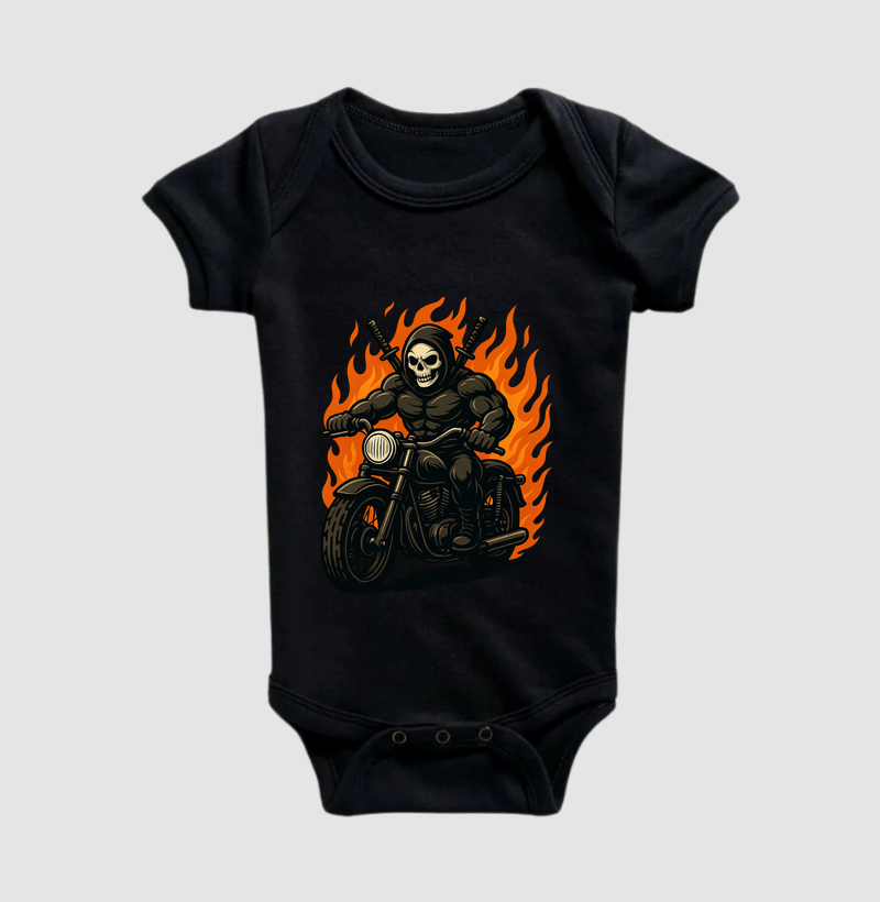 Caveira de Moto com Fogo