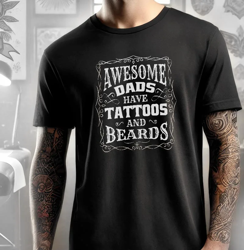Awesome dads have tattoo and breads