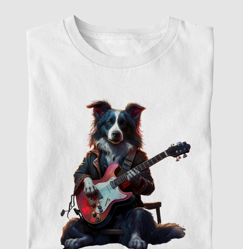 Dog Border Collie Guitar